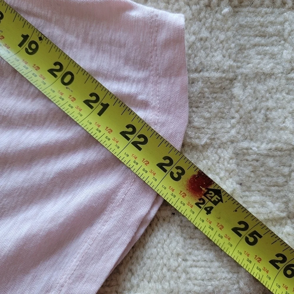 J Crew Slub Knit Ballerina Pink Beaded Neckline T-shirt size Small